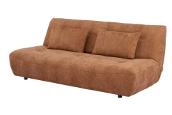 Modernes Schlafsofa ELYPSE 200cm rostbraun Chenillestoff 3-Sitzer Couch inkl. Kissen