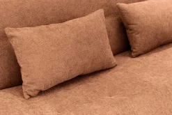 Modernes Schlafsofa ELYPSE 200cm rostbraun Chenillestoff 3-Sitzer Couch inkl. Kissen