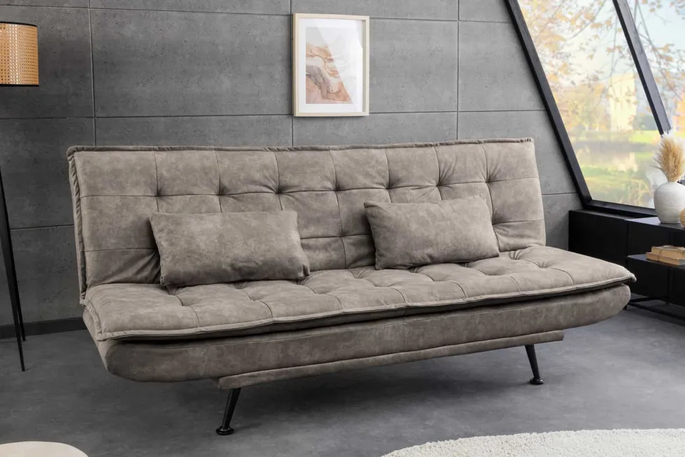 Modernes Schlafsofa JAZZ 190cm antik taupe Microfaser 3-Sitzer Couch