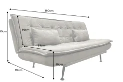 Modernes Schlafsofa JAZZ 190cm antik taupe Microfaser 3-Sitzer Couch