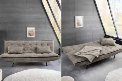 Modernes Schlafsofa JAZZ 190cm antik taupe Microfaser 3-Sitzer Couch