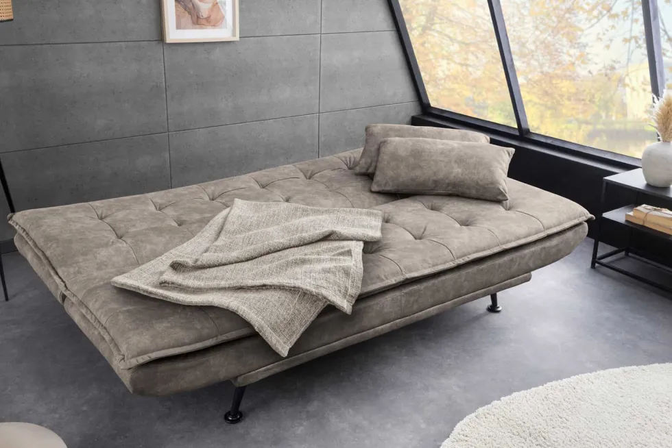 Modernes Schlafsofa JAZZ 190cm antik taupe Microfaser 3-Sitzer Couch