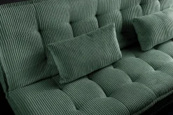 Modernes Schlafsofa JAZZ 190cm grün Cord 3-Sitzer Couch
