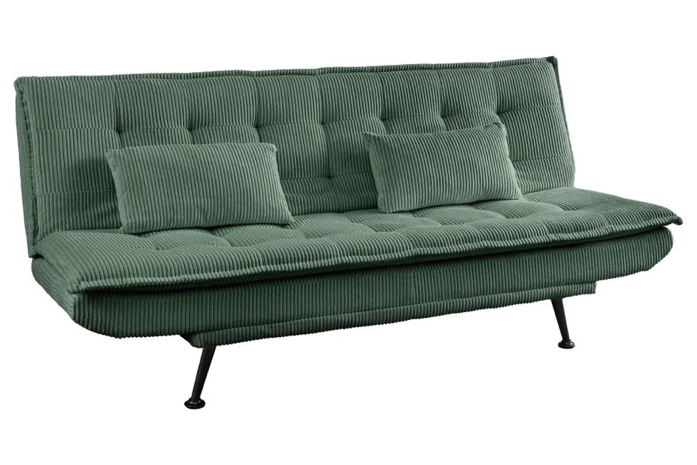 Modernes Schlafsofa JAZZ 190cm grün Cord 3-Sitzer Couch