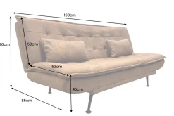 Modernes Schlafsofa JAZZ 190cm antik braun Microfaser 3-Sitzer Couch