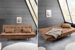 Modernes Schlafsofa JAZZ 190cm antik braun Microfaser 3-Sitzer Couch