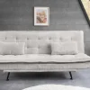 Modernes Schlafsofa JAZZ 190cm champagner beige Chenille 3-Sitzer Couch