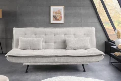 Modernes Schlafsofa JAZZ 190cm champagner beige Chenille 3-Sitzer Couch