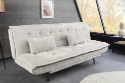 Modernes Schlafsofa JAZZ 190cm champagner beige Chenille 3-Sitzer Couch