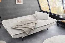 Modernes Schlafsofa JAZZ 190cm champagner beige Chenille 3-Sitzer Couch