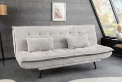 Modernes Schlafsofa JAZZ 190cm champagner beige Chenille 3-Sitzer Couch