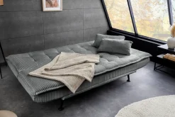 Modernes Schlafsofa JAZZ 190cm grau Cord 3-Sitzer Couch
