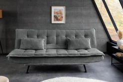 Modernes Schlafsofa JAZZ 190cm grau Cord 3-Sitzer Couch