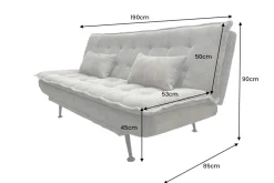 Modernes Schlafsofa JAZZ 190cm greige Cord 3-Sitzer Couch