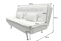 Modernes Schlafsofa JAZZ 190cm beige Cord 3-Sitzer Couch