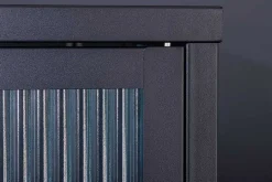 Modernes Sideboard AMSTERDAM 105cm schwarz gold Riffelglas Metall Vitrine Schrank