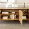 Modernes Sideboard ATELIER 160cm natur Eiche schwarz Metall vier Fächer