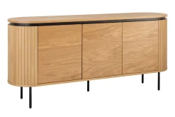 Modernes Sideboard ATELIER 160cm natur Eiche schwarz Metall vier Fächer