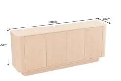 Modernes Sideboard VALHALLA WOOD 180cm natur Eichenholz Kommode