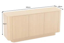 Modernes Sideboard VALHALLA WOOD 160cm natur Eichenholz Kommode
