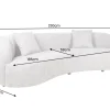 Modernes Sofa ATELIER 230cm grau Bouclé 3-Sitzer Couch inkl. Kissen