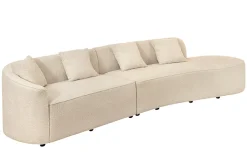 Modernes Sofa ATELIER L 330cm beige Bouclé XXL-Couch Nosagfederung inkl. Kissen