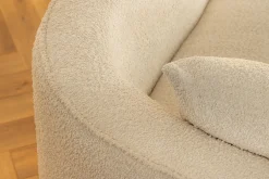 Modernes Sofa ATELIER L 330cm beige Bouclé XXL-Couch Nosagfederung inkl. Kissen