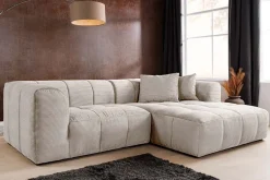 Modernes Sofa ZERO GRAVITY 240cm beige Cord 3-Sitzer Couch