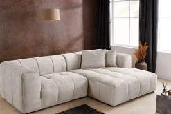 Modernes Sofa ZERO GRAVITY 240cm beige Cord 3-Sitzer Couch