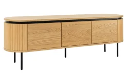 Modernes TV-Board ATELIER 160cm natur Eiche schwarz Metall Lowboard