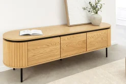 Modernes TV-Board ATELIER 160cm natur Eiche schwarz Metall Lowboard