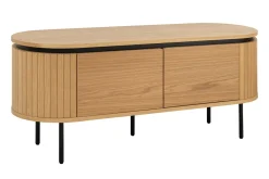 Modernes TV-Board ATELIER 120cm natur Eiche schwarz Metall Lowboard