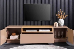 Modernes TV-Board LOFT 160cm natur grau beige greige drei Fächer Schublade