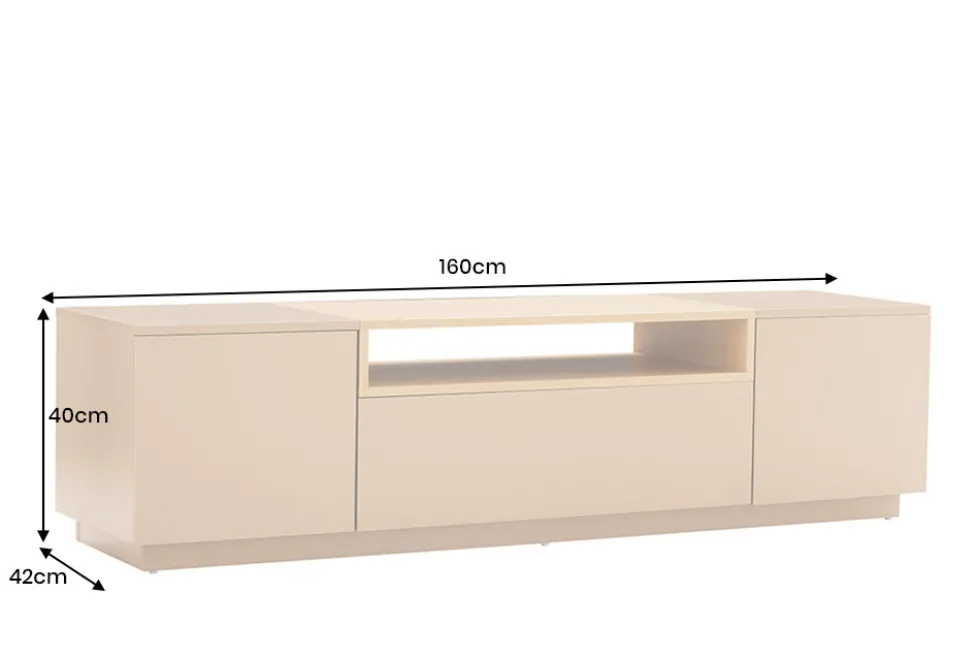 Modernes TV-Board LOFT 160cm natur grau beige greige drei Fächer Schublade
