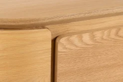 Modernes TV-Board OAK GRAIN 200cm natur Eichenholz zwei Fächer mit Schubladen