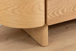 Modernes TV-Board OAK GRAIN 200cm natur Eichenholz zwei Fächer mit Schubladen
