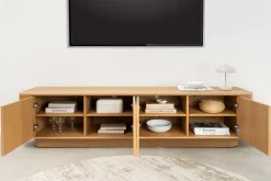 Modernes TV-Board VALHALLA WOOD 180cm natur Eichenholz Lowboard mit Stauraum