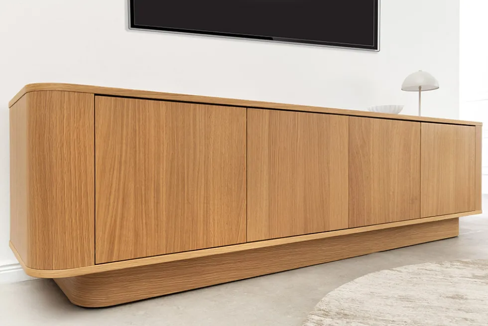 Modernes TV-Board VALHALLA WOOD 180cm natur Eichenholz Lowboard mit Stauraum