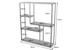 Modernes Wandregal SLIM LINE 90cm graphit Metall hängend