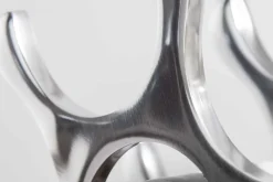 Modernes Weinregal FLAME 48cm silber für 10 Flaschen Flaschenhalter