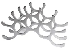 Modernes Weinregal FLAME 48cm silber für 10 Flaschen Flaschenhalter