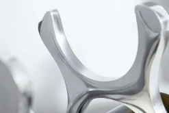 Modernes Weinregal FLAME 48cm silber für 10 Flaschen Flaschenhalter