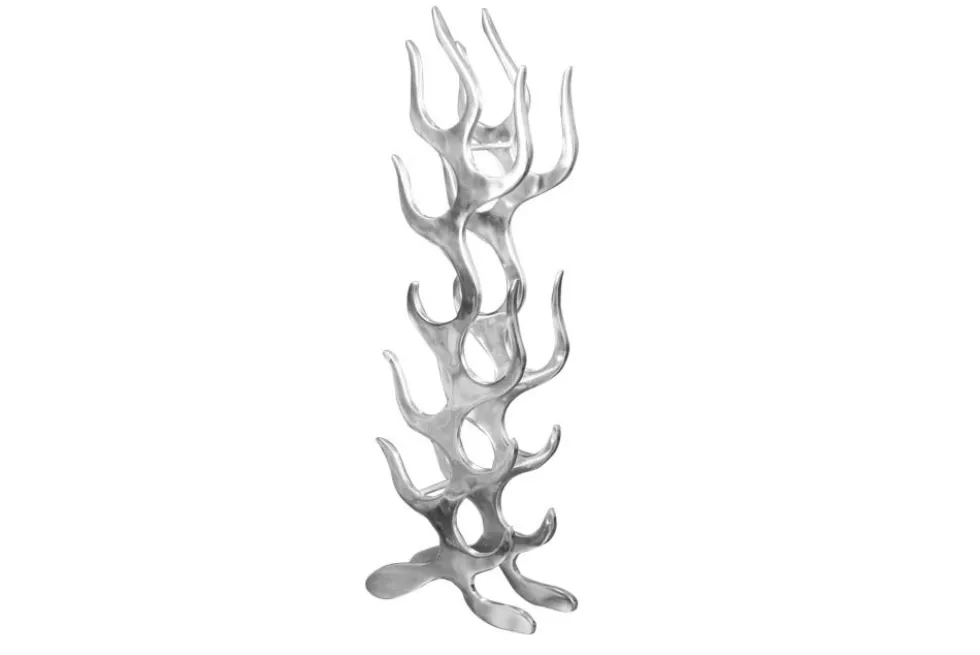 Modernes Weinregal FLAME 93cm silber für 9 Flaschen Flaschenhalter
