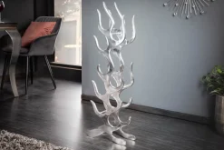 Modernes Weinregal FLAME 93cm silber für 9 Flaschen Flaschenhalter