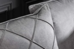 Modernes XXL Ecksofa DECADENCIA 320cm silbergrau Samt Bigsofa inkl. Kissen
