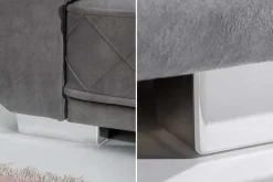 Modernes XXL Ecksofa DECADENCIA 320cm silbergrau Samt Bigsofa inkl. Kissen