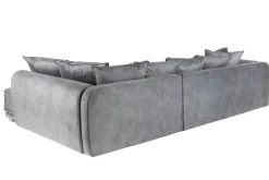 Modernes XXL Ecksofa DECADENCIA 320cm silbergrau Samt Bigsofa inkl. Kissen