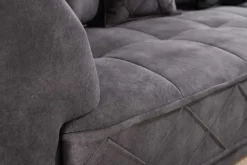 Modernes XXL Ecksofa DECADENCIA 320cm dunkelgrau Samt Bigsofa inkl. Kissen
