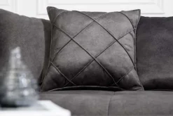 Modernes XXL Ecksofa DECADENCIA 320cm dunkelgrau Samt Bigsofa inkl. Kissen