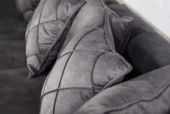 Modernes XXL Ecksofa DECADENCIA 320cm dunkelgrau Samt Bigsofa inkl. Kissen